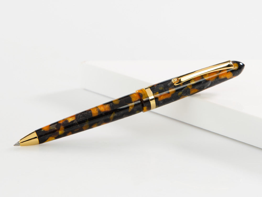 Stylo bille Montegrappa Venetia Havana Amber, Ambre, Plaqué or, ISVENBAO