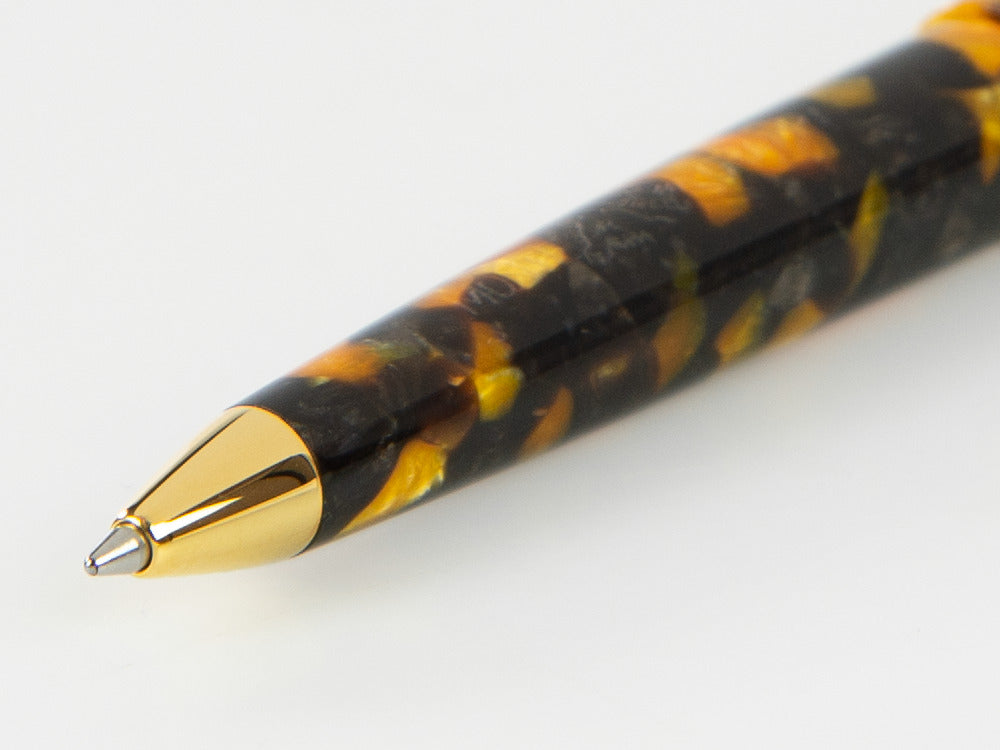 Stylo bille Montegrappa Venetia Havana Amber, Ambre, Plaqué or, ISVENBAO