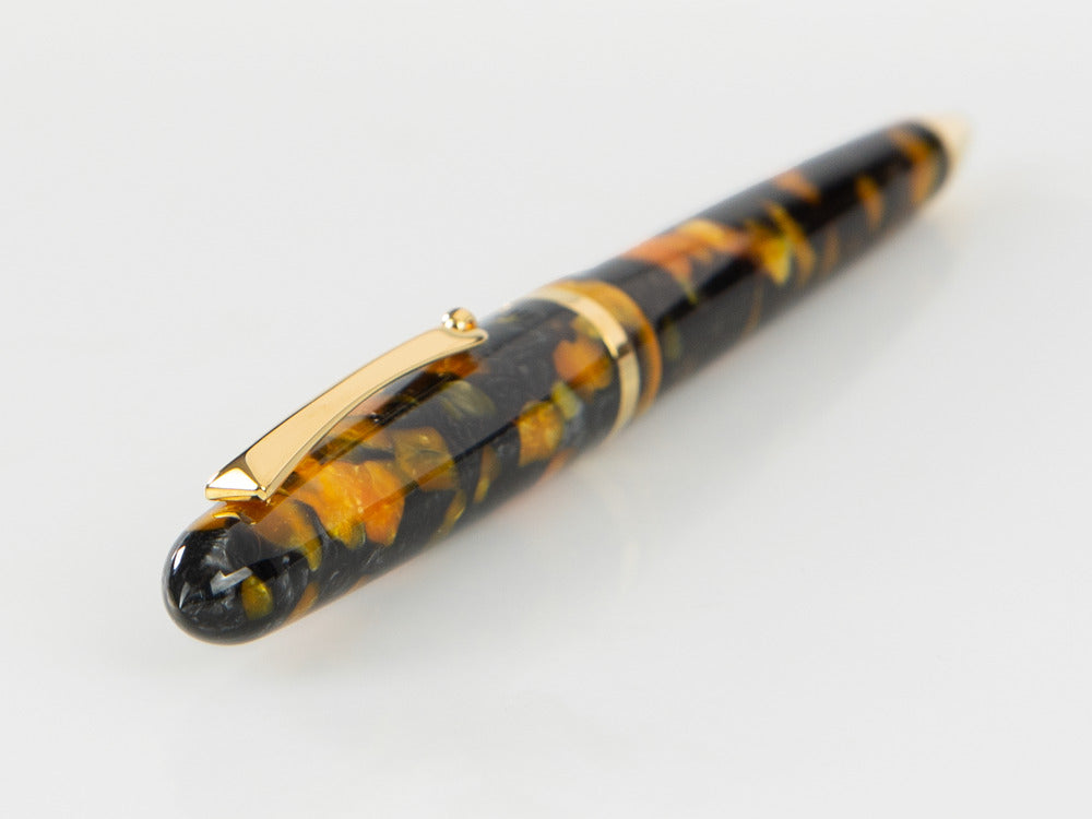 Stylo bille Montegrappa Venetia Havana Amber, Ambre, Plaqué or, ISVENBAO