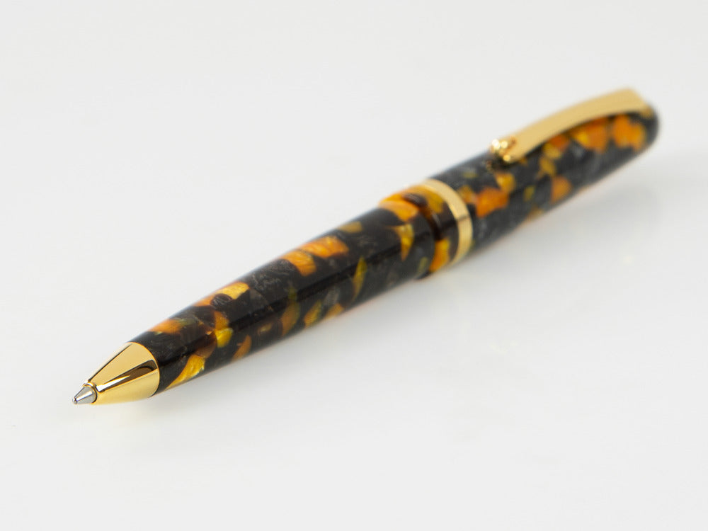 Stylo bille Montegrappa Venetia Havana Amber, Ambre, Plaqué or, ISVENBAO
