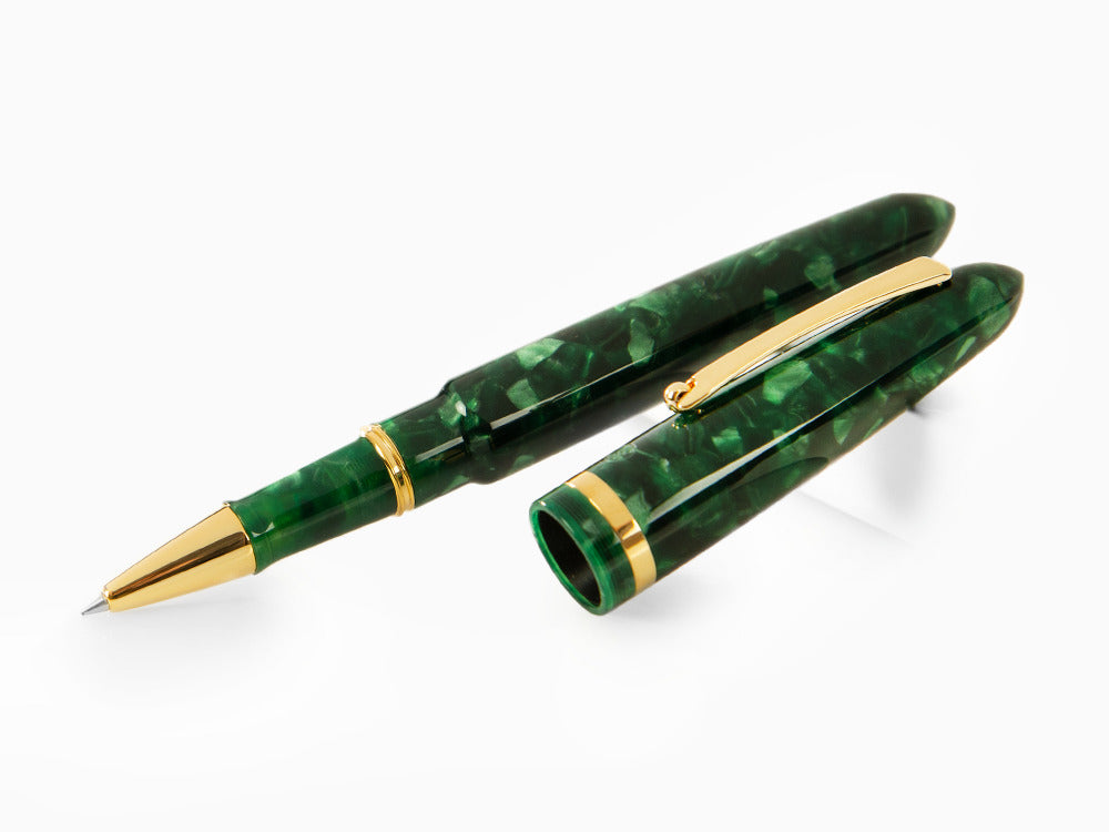 Roller Montegrappa Venetia Vintage Conifer, Vert, Plaqué or, ISVENRAG