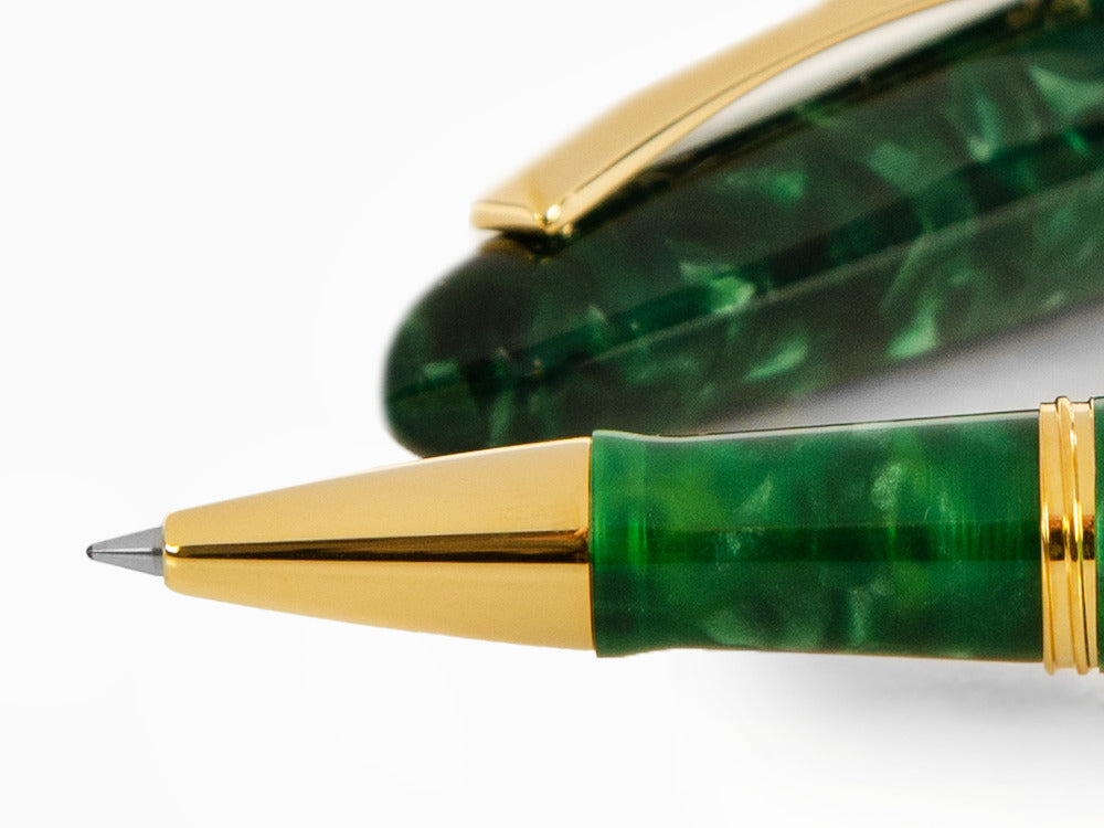 Roller Montegrappa Venetia Vintage Conifer, Vert, Plaqué or, ISVENRAG