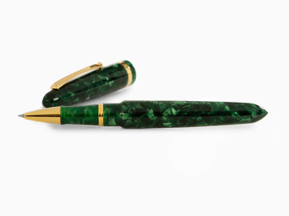 Roller Montegrappa Venetia Vintage Conifer, Vert, Plaqué or, ISVENRAG