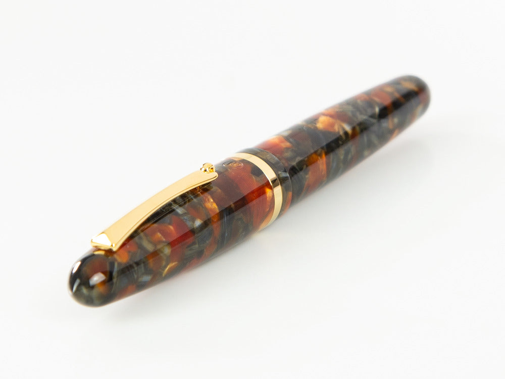 Roller Montegrappa Venetia Plume Agate, Orange, Plaqué or, ISVENRAJ