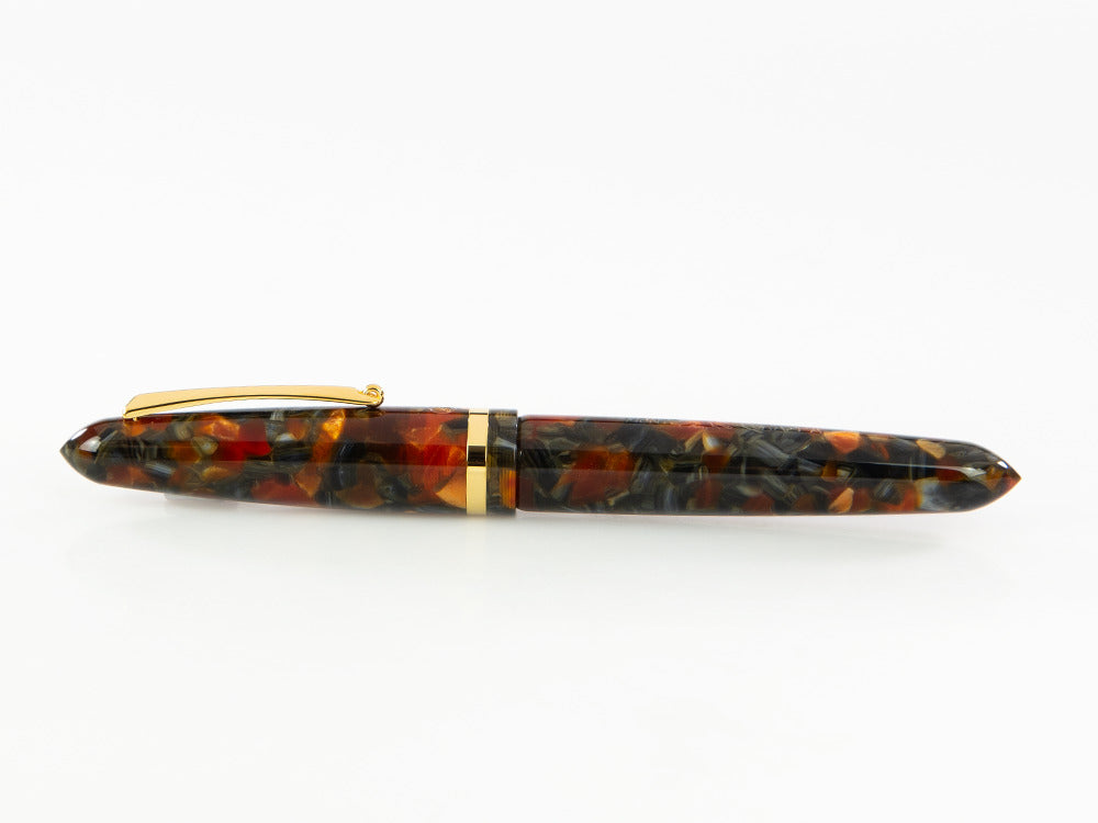 Roller Montegrappa Venetia Plume Agate, Orange, Plaqué or, ISVENRAJ