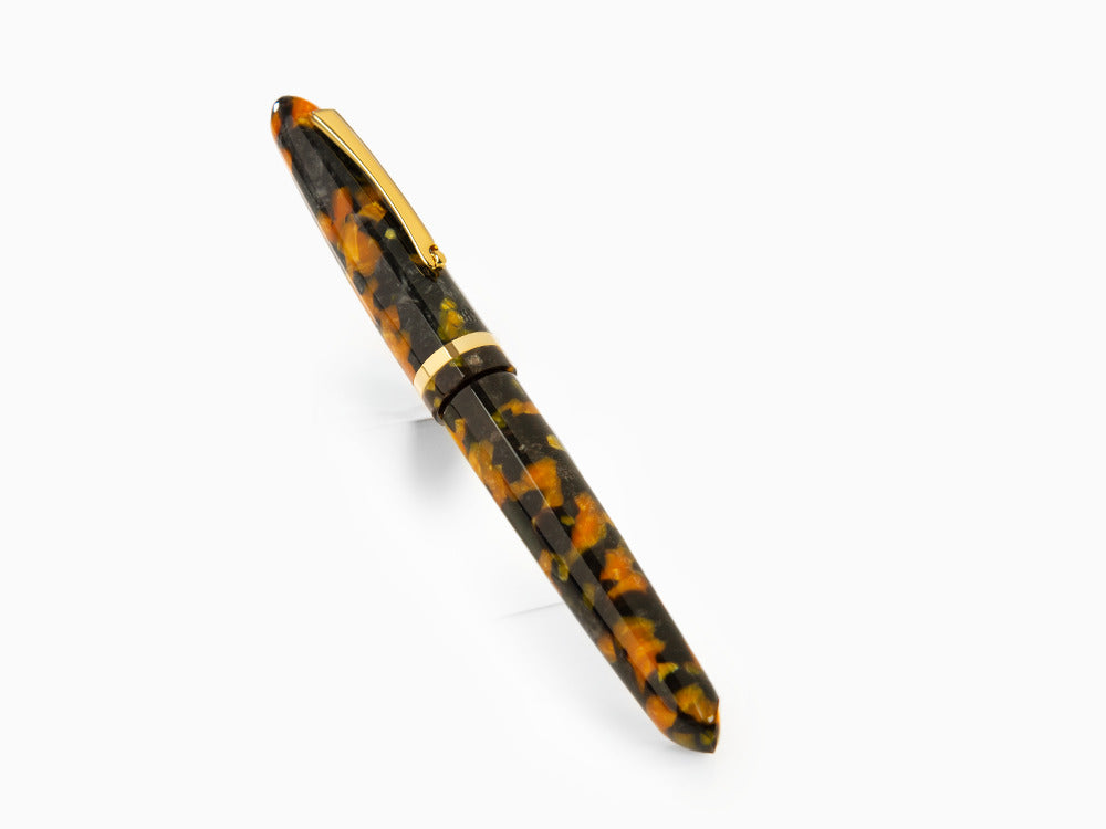 Roller Montegrappa Venetia Havana Amber, Ambre, Plaqué or, ISVENRAO