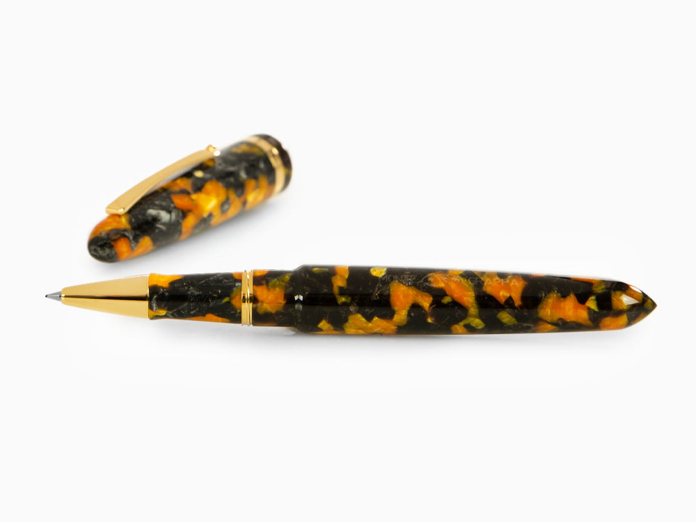 Roller Montegrappa Venetia Havana Amber, Ambre, Plaqué or, ISVENRAO