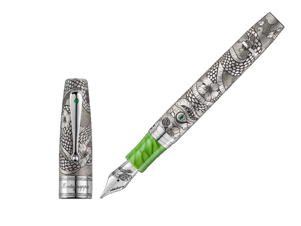 Stylo Plume Montegrappa Extra Year of the Snake EL, Argent, ISYNN-SE