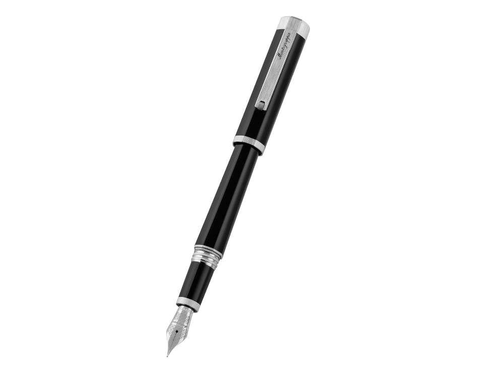 Stylo Plume Montegrappa Otto, Noir, Attributs Palladium, ISZ8I-8P
