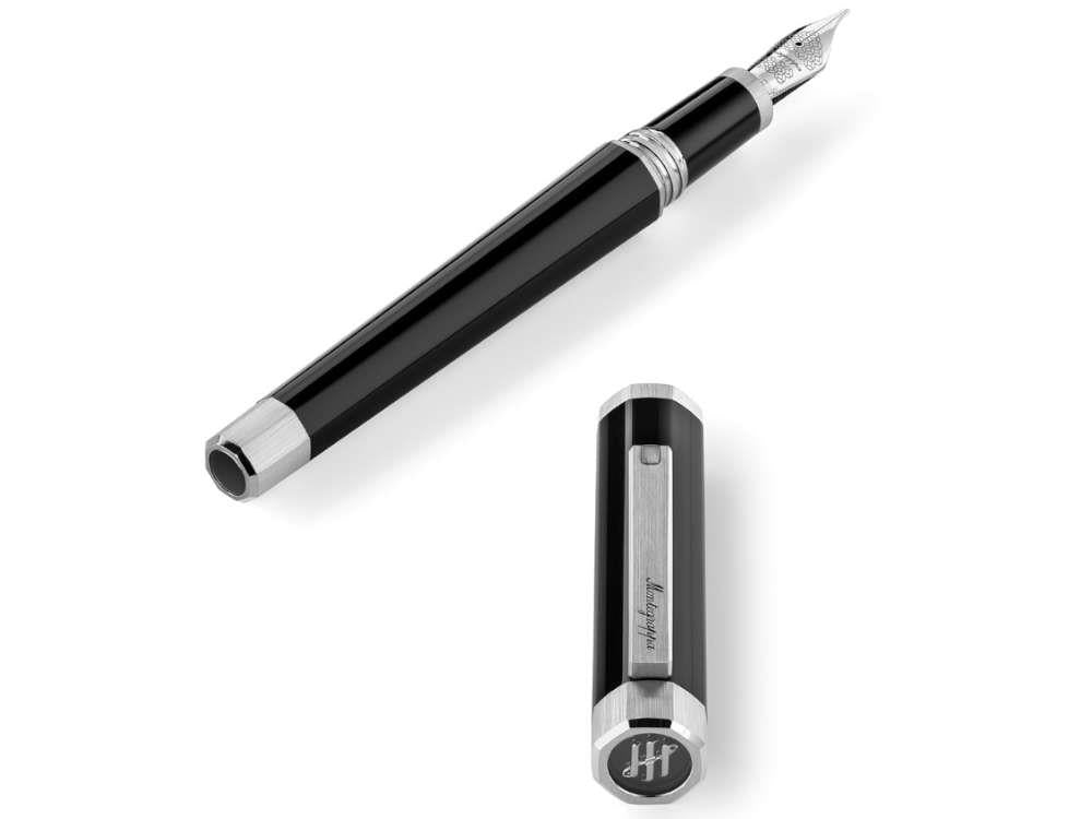 Stylo Plume Montegrappa Otto, Noir, Attributs Palladium, ISZ8I-8P