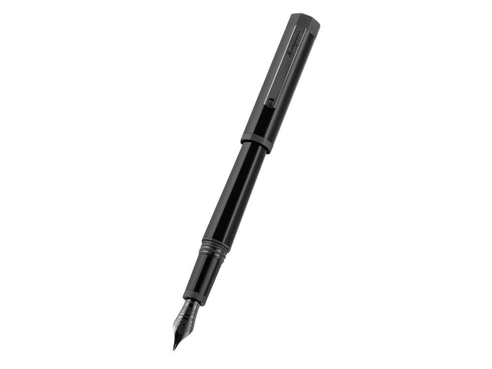 Stylo Plume Montegrappa Otto, Résine Acrilique, Noir, PVD, ISZ8I-8C