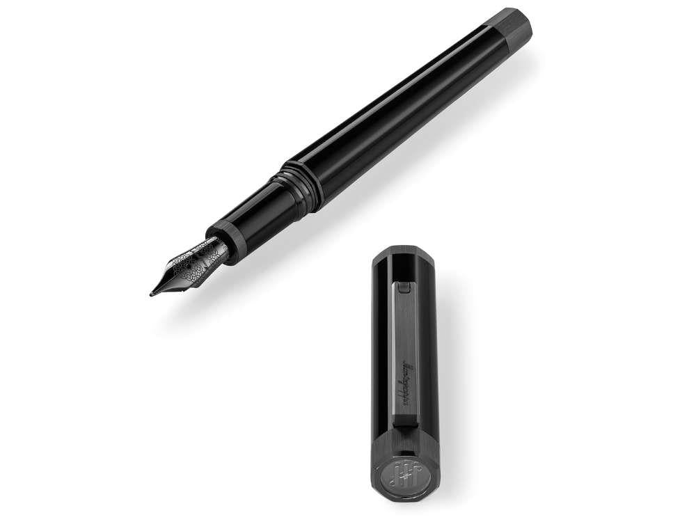 Stylo Plume Montegrappa Otto, Résine Acrilique, Noir, PVD, ISZ8I-8C