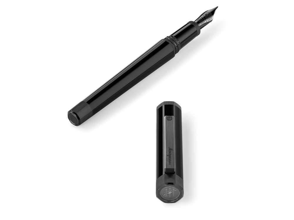 Stylo Plume Montegrappa Otto, Résine Acrilique, Noir, PVD, ISZ8I-8C
