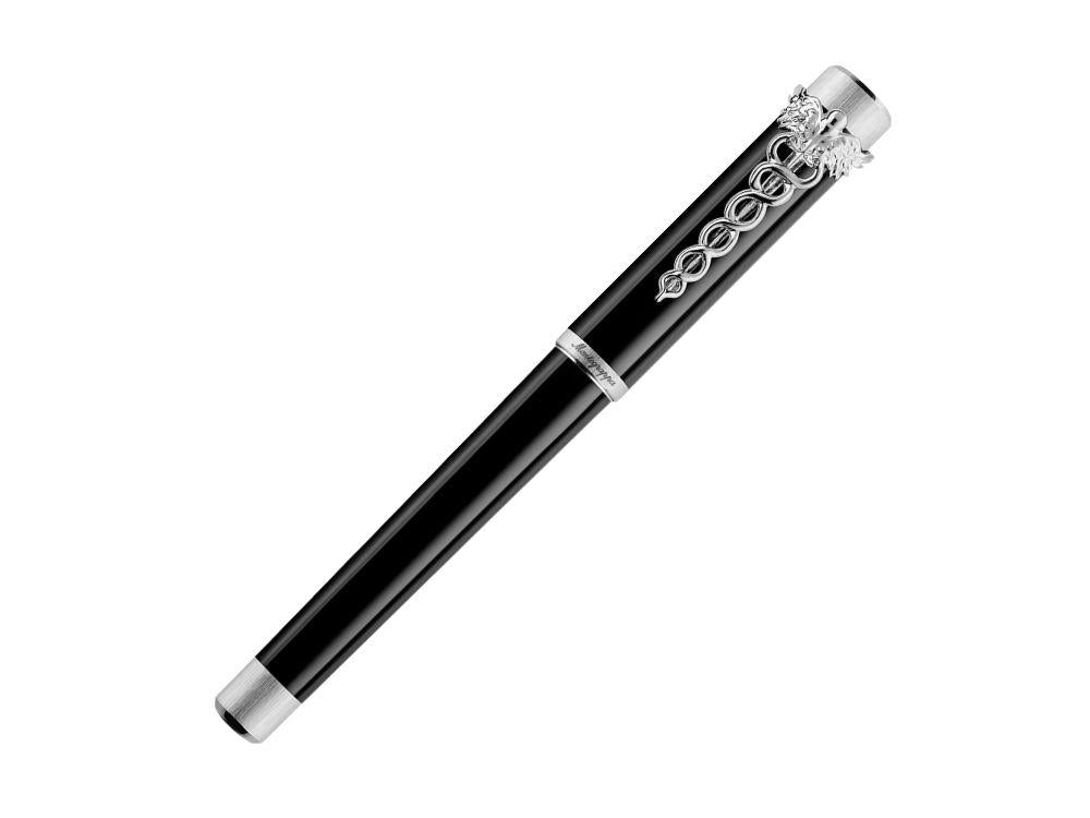 Stylo Plume Montegrappa Zero Caduceus Palladium, Résine Or 14K, ISZEC-4P