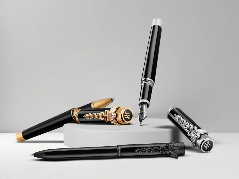 Stylo Plume Montegrappa Zero Caduceus Palladium, Résine Or 14K, ISZEC-4P