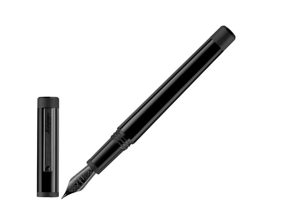 Stylo Plume Montegrappa Zero Zodiac Caduceus Ultra-Black en Acier