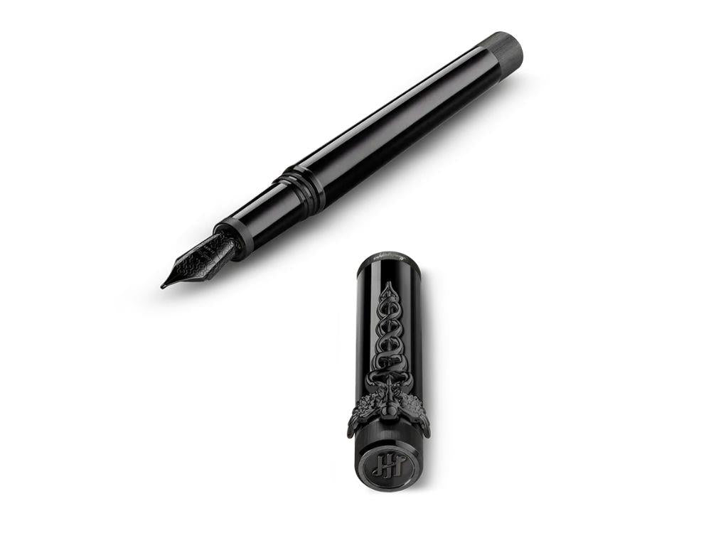 Stylo Plume Montegrappa Zero Zodiac Caduceus Ultra-Black en Acier
