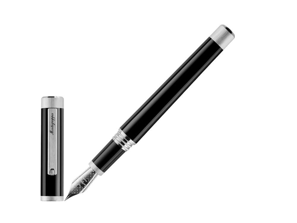 Stylo Plume Montegrappa Zero Zodiac Caduceus Palladium en Acier