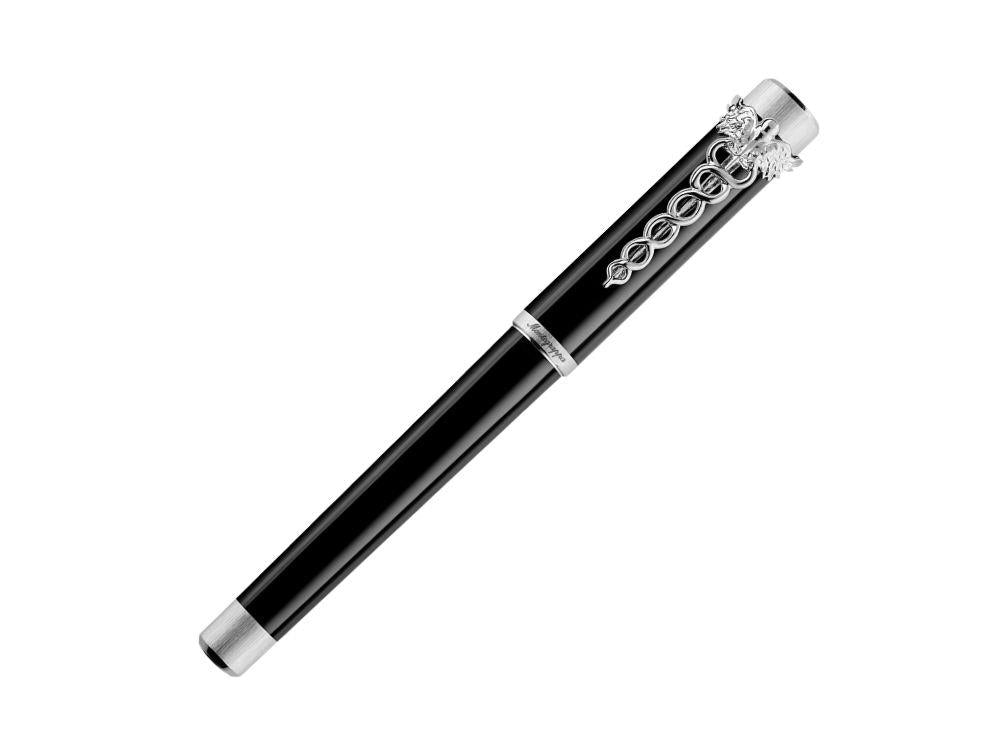 Stylo Plume Montegrappa Zero Zodiac Caduceus Palladium en Acier