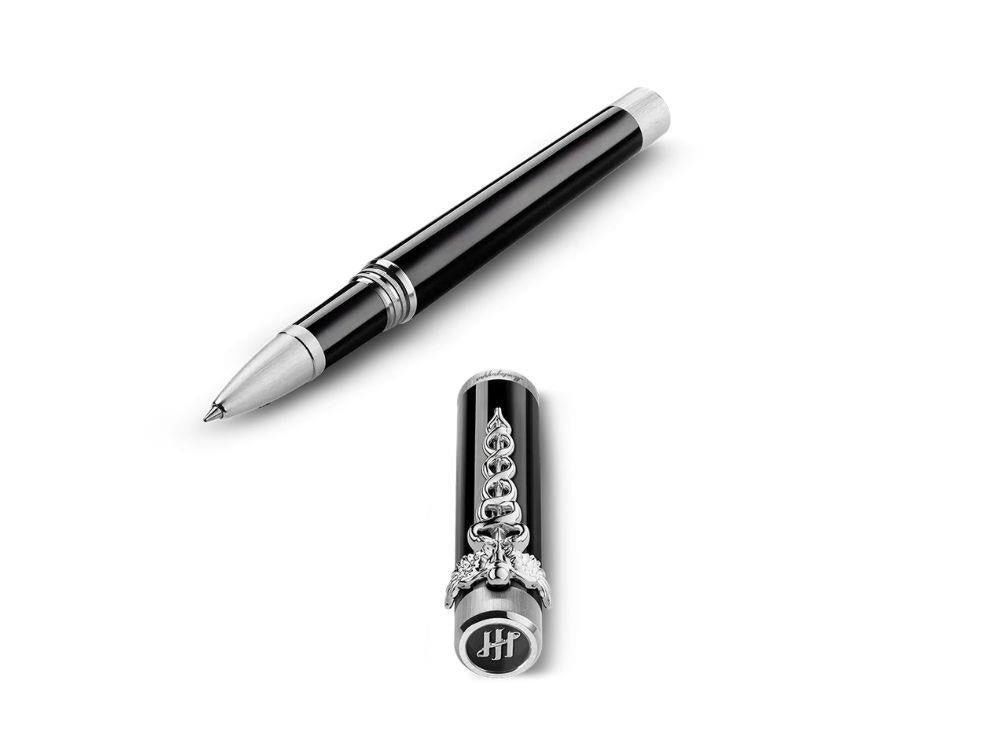 Roller Montegrappa Zero Caduceus Palladium, Noir, ISZECRIP