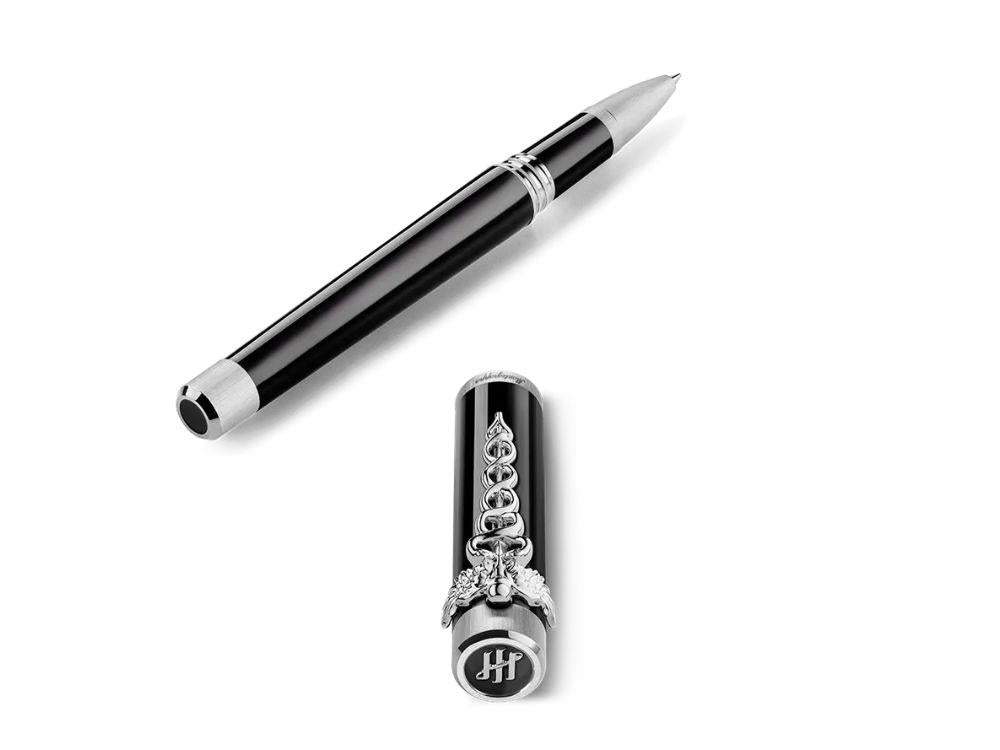 Roller Montegrappa Zero Caduceus Palladium, Noir, ISZECRIP