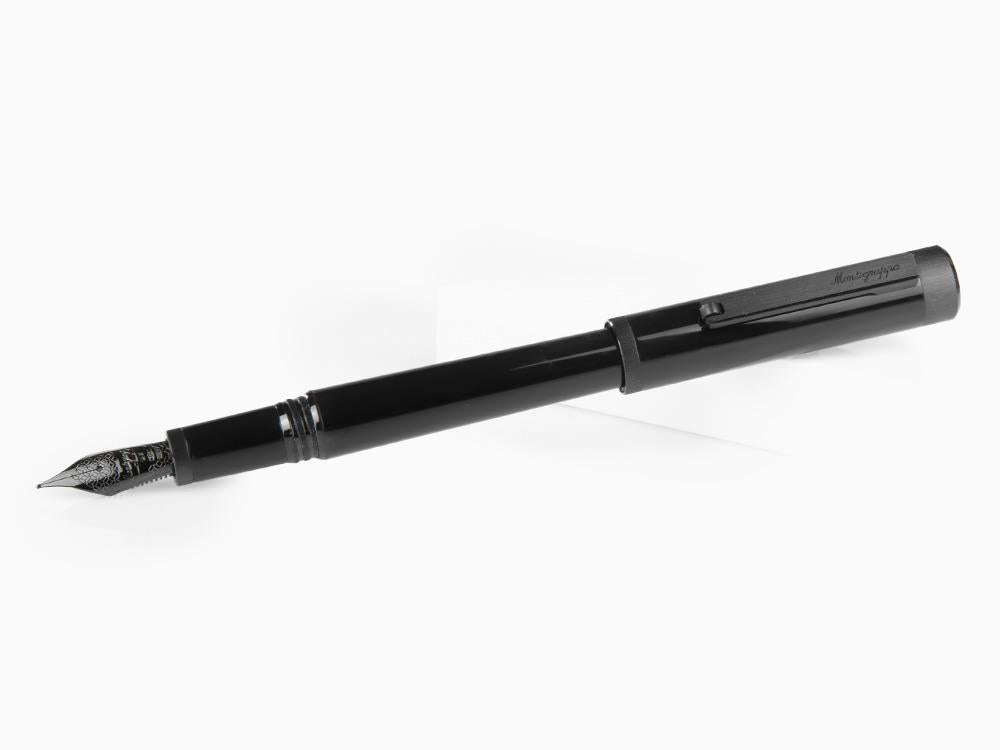 Stylo Plume Montegrappa Zero, Noire, Ultra Black Ruthenium, ISZEI-4C