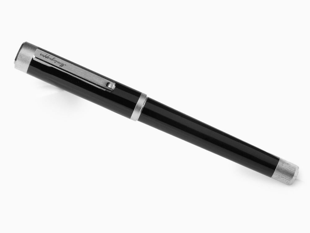 Stylo Plume Montegrappa Zero, Noire, Palladium IP, Or 14K, ISZEI-4P