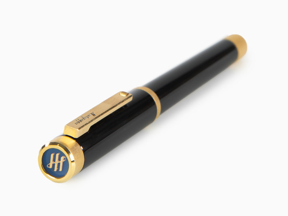 Stylo Plume Montegrappa Zero, Résine Noire, Ornements d'or, ISZEI-4Y
