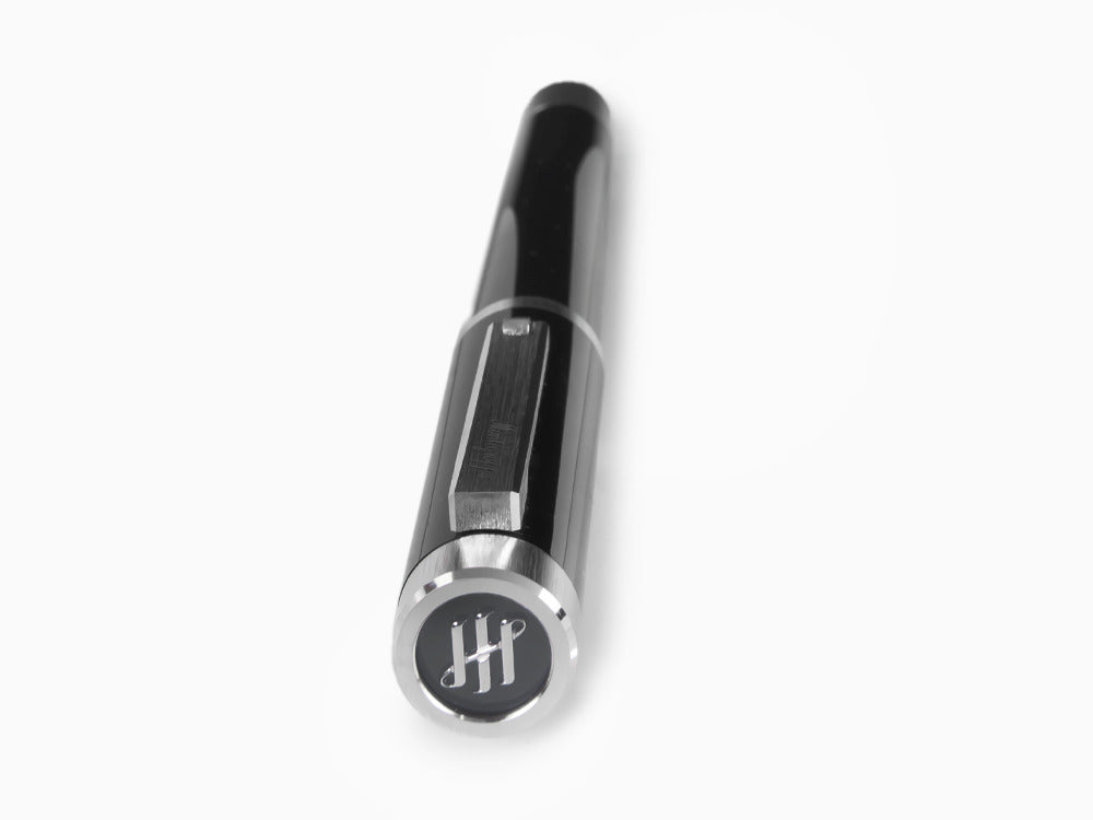 Stylo Plume Montegrappa Zero, Résine Noire, Palladium IP, ISZEI-IP