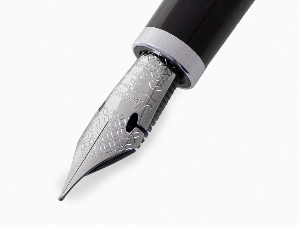 Stylo Plume Montegrappa Zero, Résine Noire, Or 14k Flex, ISZEI-XP