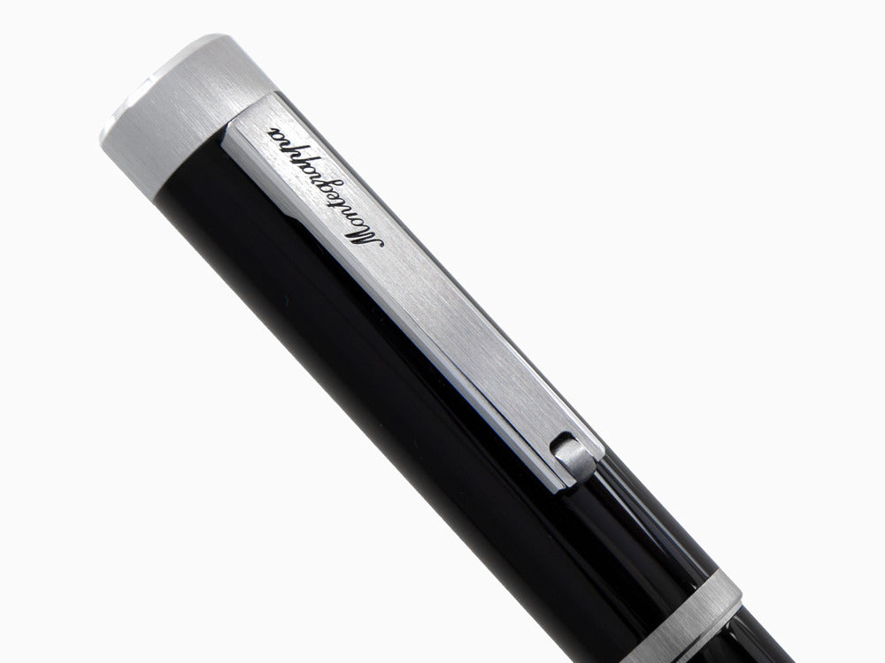 Stylo Plume Montegrappa Zero, Résine Noire, Or 14k Flex, ISZEI-XP