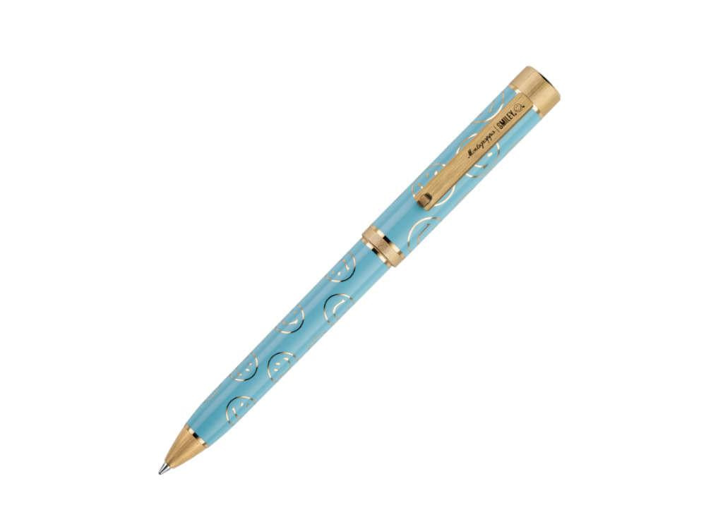 Stylo bille Montegrappa Smiley Heritage The Sourire, Laiton, Plaqué or, ISZESBYS