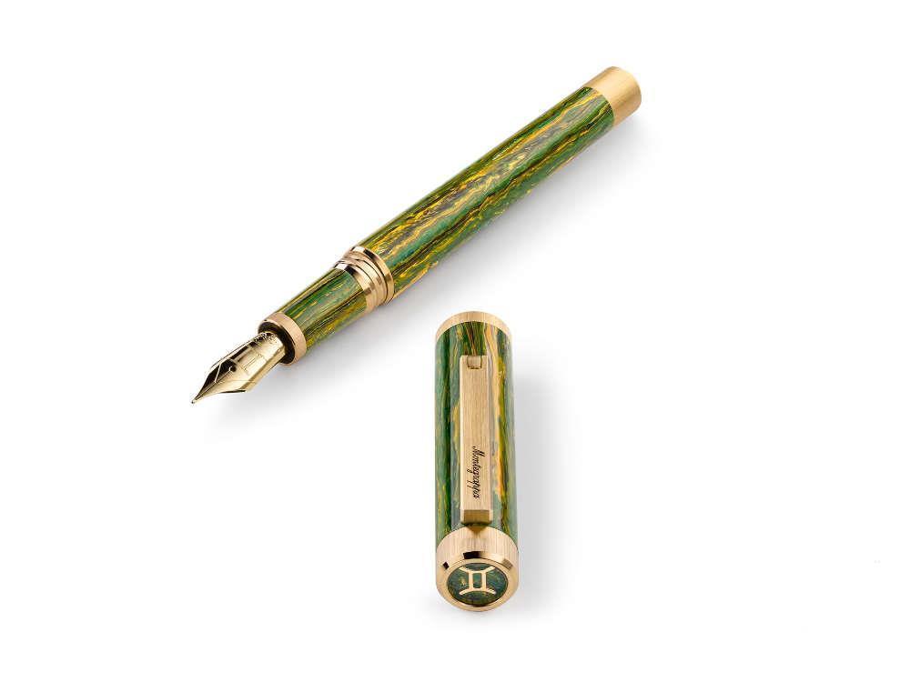 Stylo Plume Montegrappa Zero Zodiac Gemini, 14k, LE, ISZEZ-4Y-G7