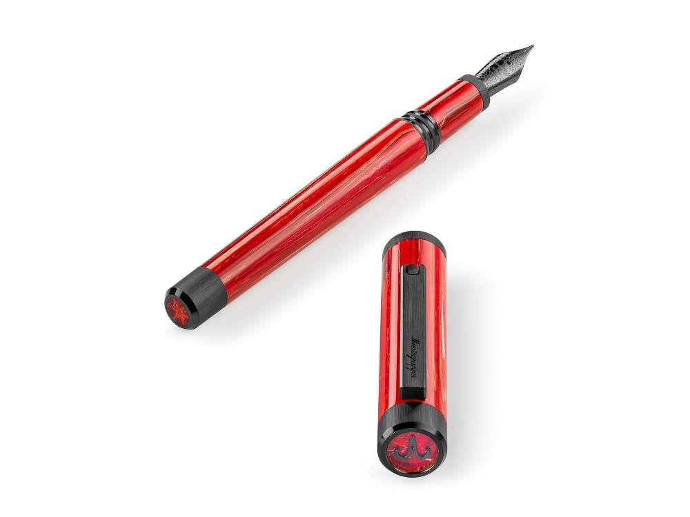 Stylo Plume Montegrappa Zero Zodiac Aries, Acier revêtement, ISZEZ-IC-R3