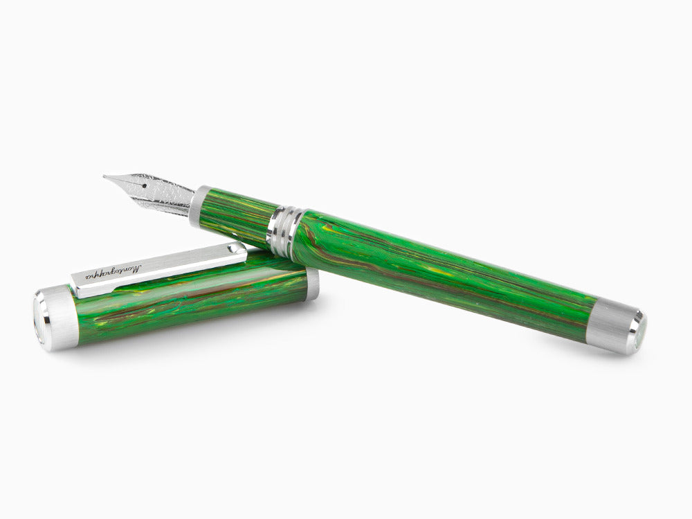 Stylo Plume Montegrappa Zero Zodiac Virgo, Acier inoxydable, ISZEZ-IP-G8