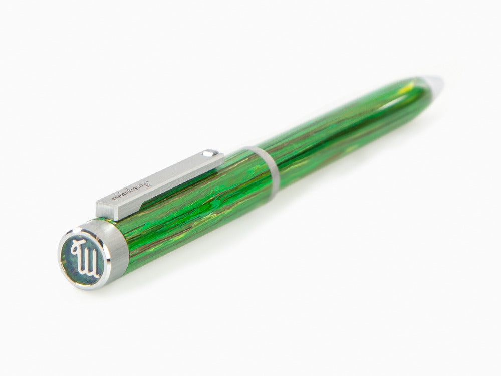 Stylo bille Montegrappa Zero Zodiac Virgo, Vert, Acier inoxydable, ISZEZBIP-G8
