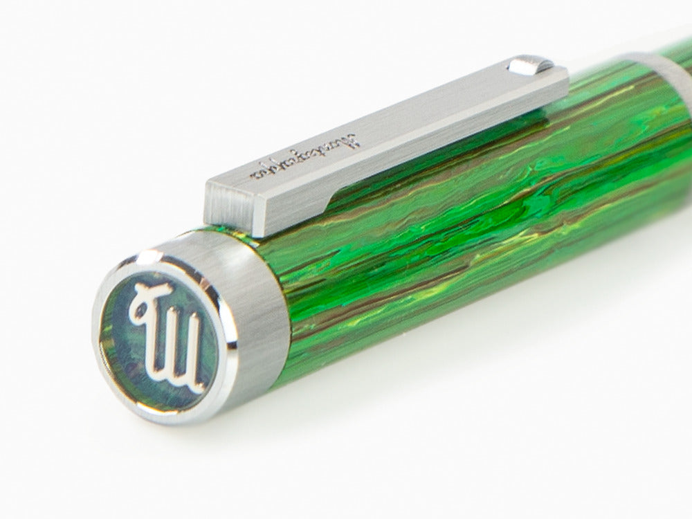 Stylo bille Montegrappa Zero Zodiac Virgo, Vert, Acier inoxydable, ISZEZBIP-G8