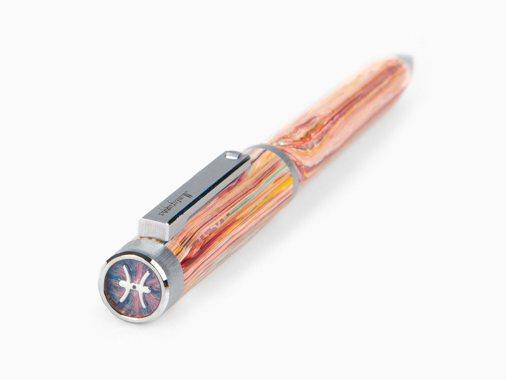 Stylo bille Montegrappa Zero Zodiac Pisces, Rose, Acier Inoxydable, ISZEZBIP-S2