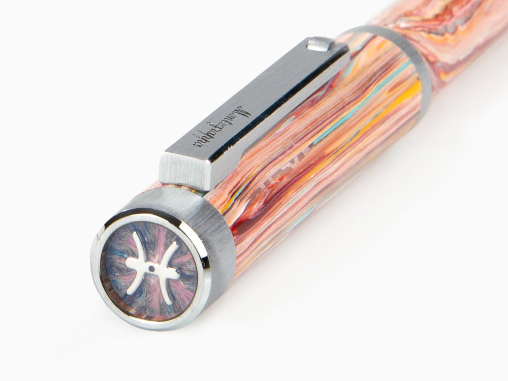 Stylo bille Montegrappa Zero Zodiac Pisces, Rose, Acier Inoxydable, ISZEZBIP-S2