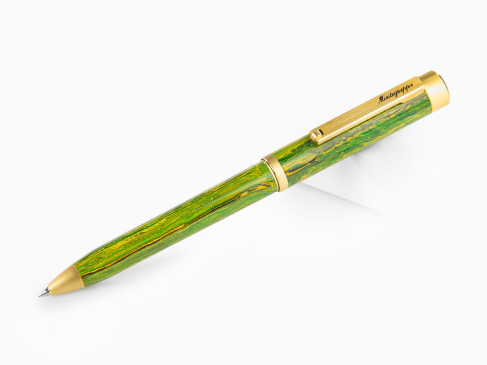 Stylo bille Montegrappa Zero Zodiac Gemini, Vert, Plaqué or, ISZEZBIY-G7