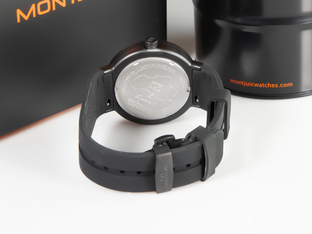 Montre à Quartz Montjuic Standard, Acier Inoxydable, Noir, 43 mm, MJ1.0101.B