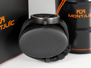 Montre à Quartz Montjuic Standard, Acier Inoxydable, Noir, 43 mm, MJ1.0102.B