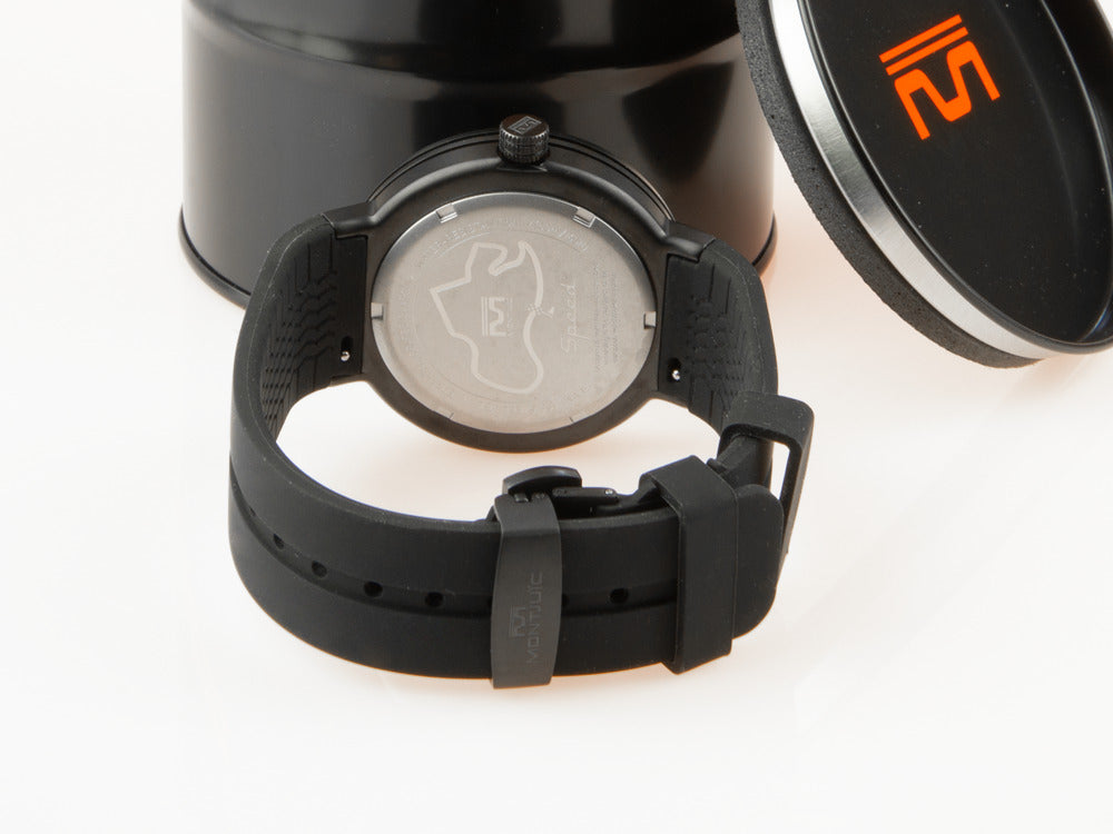 Montre à Quartz Montjuic Elegance, Acier Inoxydable, Noir, 43 mm, MJ1.0103.B