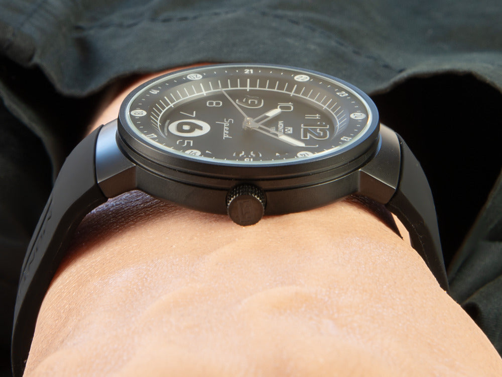 Montre à Quartz Montjuic Elegance, Acier Inoxydable, Noir, 43 mm, MJ1.0103.B