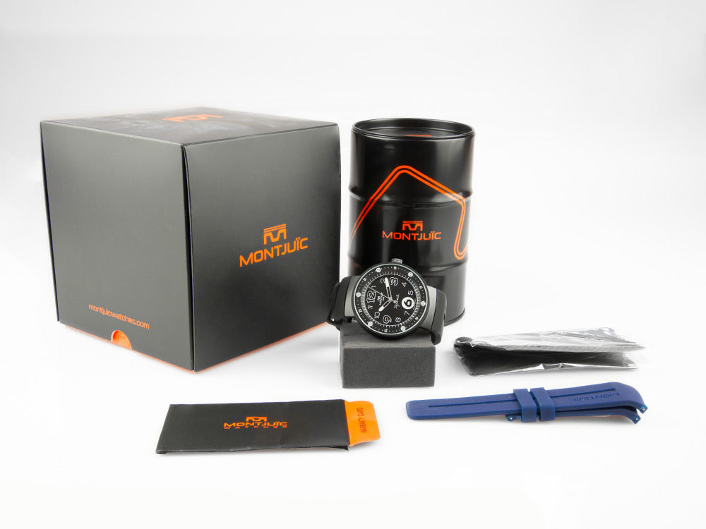 Montre à Quartz Montjuic Elegance, Acier Inoxydable, Noir, 43 mm, MJ1.0103.B