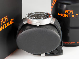 Montre à Quartz Montjuic Elegance, Acier Inoxydable, Noir, 43 mm, MJ1.0103.S