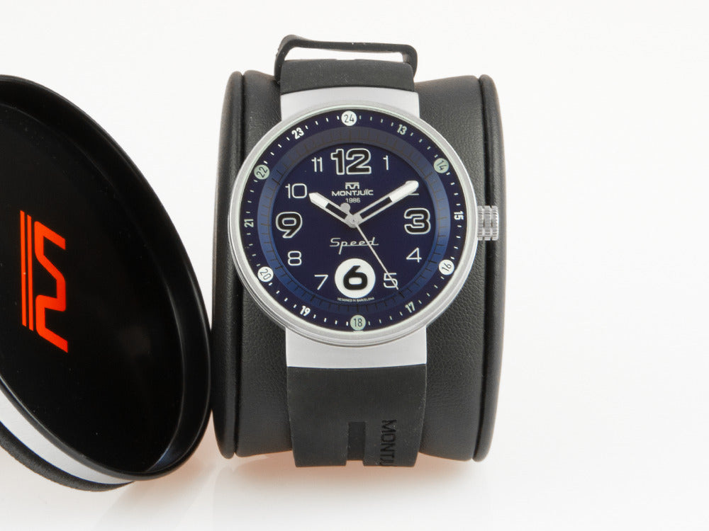 Montre à Quartz Montjuic Elegance, Acier Inoxydable, Noir, 43 mm, MJ1.0204.S