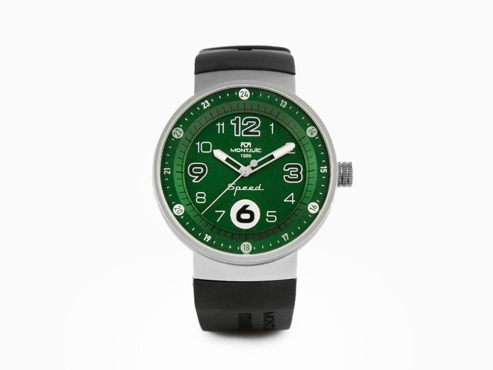 Montre à Quartz Montjuic Elegance, Acier Inoxydable, Vert, 43 mm, MJ1.0305.S