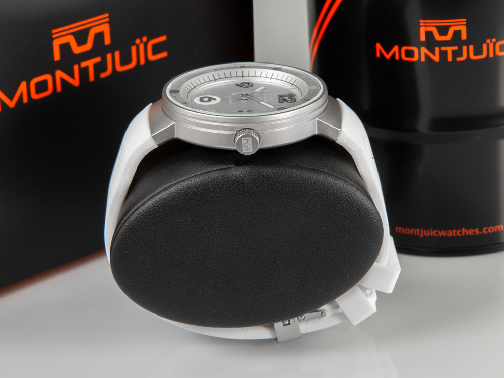 Montre à Quartz Montjuic Elegance, Acier Inoxydable, Blanc, 43 mm, MJ1.0406.S