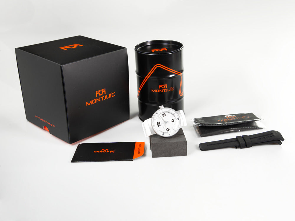 Montre à Quartz Montjuic Elegance, Acier Inoxydable, Blanc, 43 mm, MJ1.0406.S